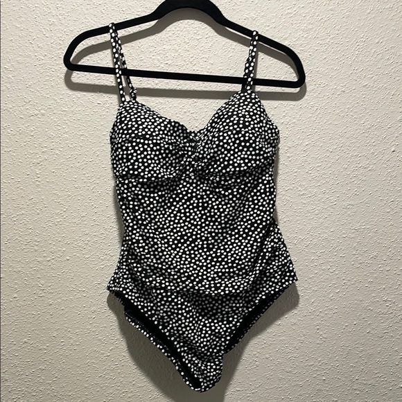 Catalina Black and White Polka Dot One Piece Swimsuit - Picture 1 of 3